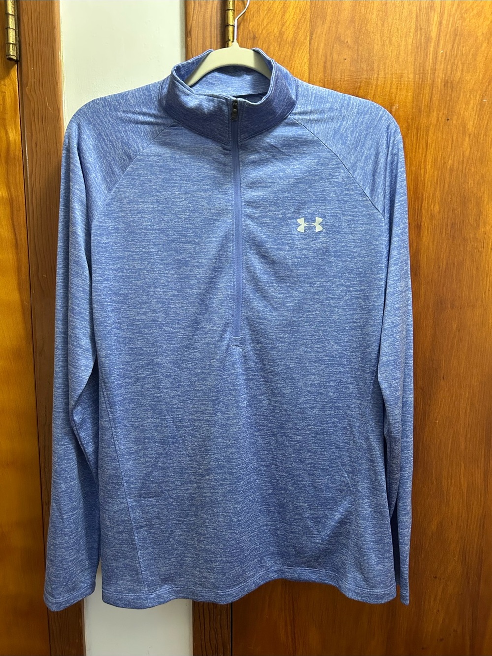 Under Armour Heathered Blue Half-Zip Performance Top